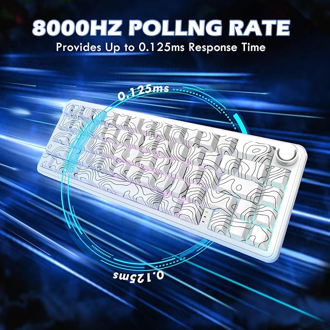 ATTACK SHARK X11 &amp X65 PRO HE Rapid Trigger Hall Effect Keyboard60% Magnetic Keyboard 8K Polling Rate RGB Hot SwapWireless Gaming Mice with Charging Dock 22K DPIBT/2.4Ghz/WiredCoiled Cable-Whi