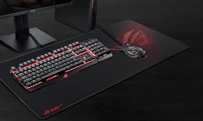 ASUS ROG Sheath Gaming Mouse Pad – 35.4” x 17.3 Extra-Large Surface Pixel-Precise Tracking Anti-Fray Stitched Edges Non-Slip Base - Black/Red