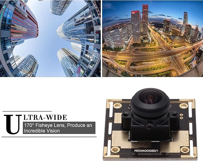 SVPRO 170 Degree Wide Angle 5 Megapixel Fisheye Lens USB Webcam Camera Module for Portable Video System