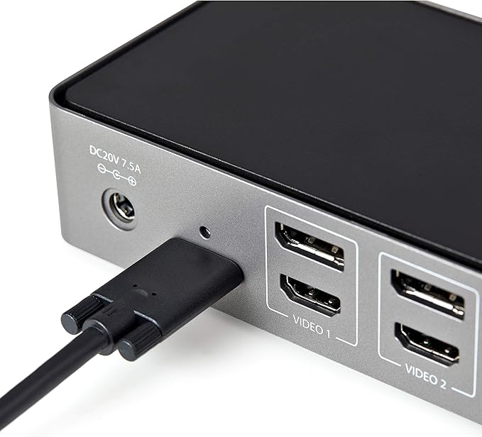 StarTech.com USB-C / USB-A Hybrid Docking Station for MacBook Pro / Air M1 M2 M3 M4 &amp Windows Universal Triple 4K 60Hz HDMI DP Dock Thunderbolt Compatible 85W Laptop Charging - TAA Black &amp
