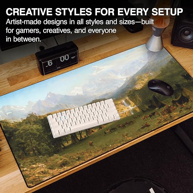 MPCO. Original Large Gaming Desk Mat – 36 x 17 Duraglyde Western Landers-Peak Full Desk Mouse Pad for Smooth Precision – Non-Slip Washable Extra-Large PC Mouse Pad for Gaming Sessions