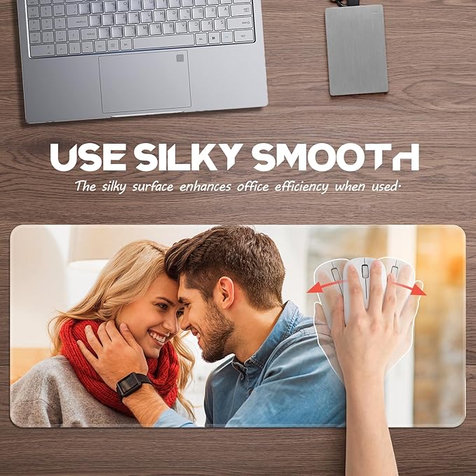 Custom Large Mouse Pad with Photo Personalized Desk Pad mat with Picture for Non-Slip Game Computer Mouse Mat Customized Office Supplies (35INCH x 16INCH)