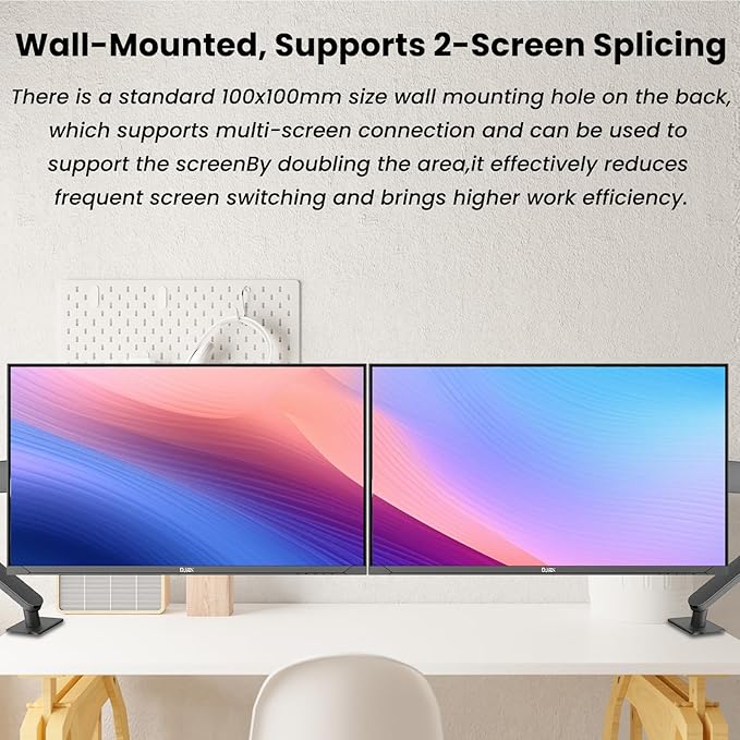 32 Inch 4K Computer Monitor UHD 3840 * 2160P Ultra-Clear Screen 60HZ 3500:1 Contrast Ratio 100% sRGB FreeSync Eyecare IPS Panel Compatible with Wall mounting Ideal for Business Office