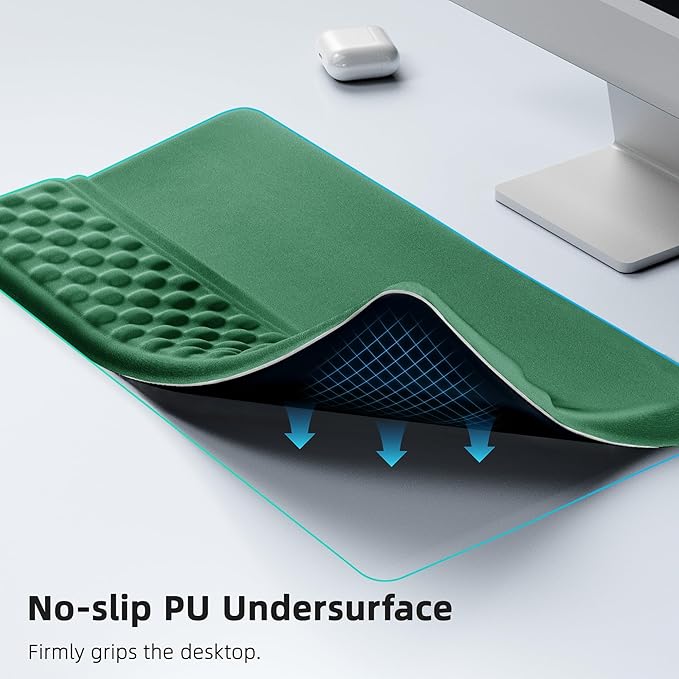 Ospelelf Keyboard Wrist Rest Pad Comfy Ergonomic Keyboard Stand Riser Holder Computer Wrist Support Cushion forTyping Green