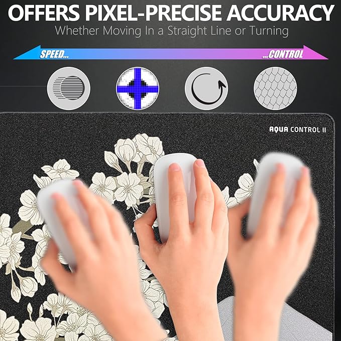 X-Raypad Aqua Control 2 Gaming Mouse Pad Ultra-High Precision Mouse Pad with Perfect Speed and Control Capability Consistent X and Y Glide Designed for Fps Players with Low DPI Requirements
