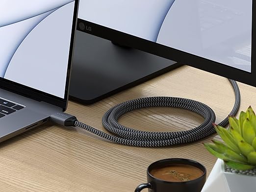 Satechi 8K HDMI 2.1 Cable Supports 8K @ 60Hz and Ultra High Speed 4K @ 120Hz 48Gbps HDMI to HDMI Capable Compatible with iMac Mac mini MacBook Air/Pro M5/M4 Windows and More (6.6 ft/2m)