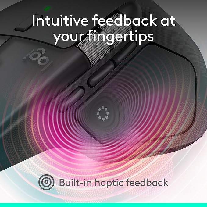 Logitech MX Master 4 for Business Wireless Mouse with Quiet Clicks 8K DPI MagSpeed Scrolling Logi Bolt Receiver Bluetooth Actions Ring Haptics USB-C Charging – Graphite
