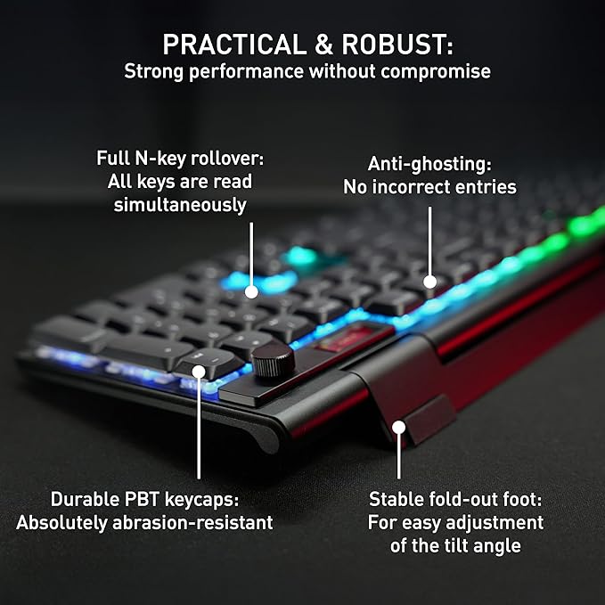 CHERRY XTRFY MX 10.1 Wireless | Cordless Low-Profile Gaming Keyboard | Rotary LCD Knob | RGB Lighting | Slim Aluminum