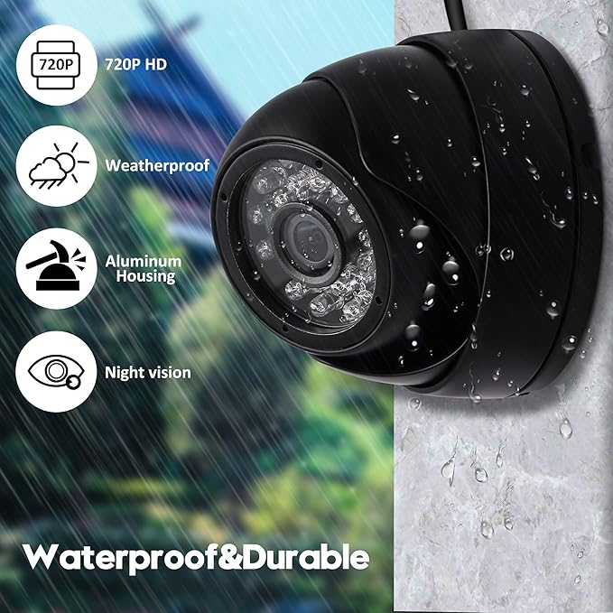 2MP USB Dome Camera Weatherproof Metal Housing 24 IR-LEDs for Day and Night Monitoring Audio Motion DetectionIdeal Home Security Surveillance for Baby MonitoringPet Surveillance and Parking