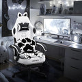 Gaming Chair Cute with Cat Ears Paw Lumbar and CushionErgonomic Computer Chair with FootrestReclining PC Game Chair for Girl Computer Chair 300lbs for Adult Black White