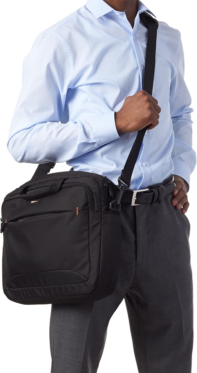 AmazonBasics 15.6-Inch Laptop Computer and Tablet Shoulder Bag Carrying Case Black 1-Pack Bundle with AmazonBasics 3-Button USB Wired Computer Mouse (Black) 1-Pack