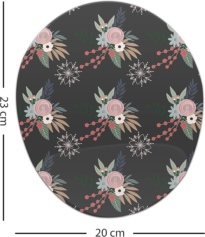 Ergonomic Mouse Pad with Wrist Rest Digital Printed Mouse Mat for Tendon Sheath Problems Non-Slip Base for Office and Home Size: 20 x 23 cm