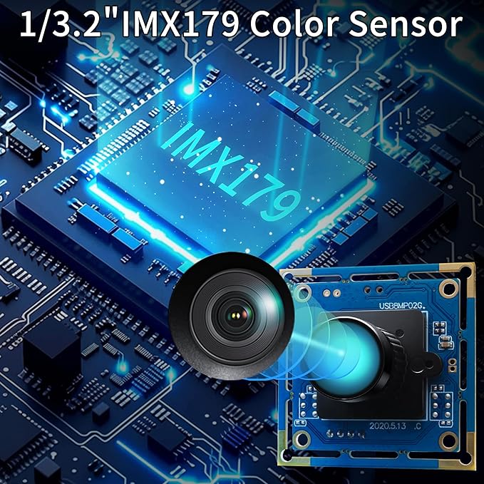 USB Camera Module 8MP No Distortion 75 Degree Lens Full HD 2448P WebcamUVC Compliant Webcam for Windows/Linux/MacEmbedded Camera for IndustrialRobot3D Printer