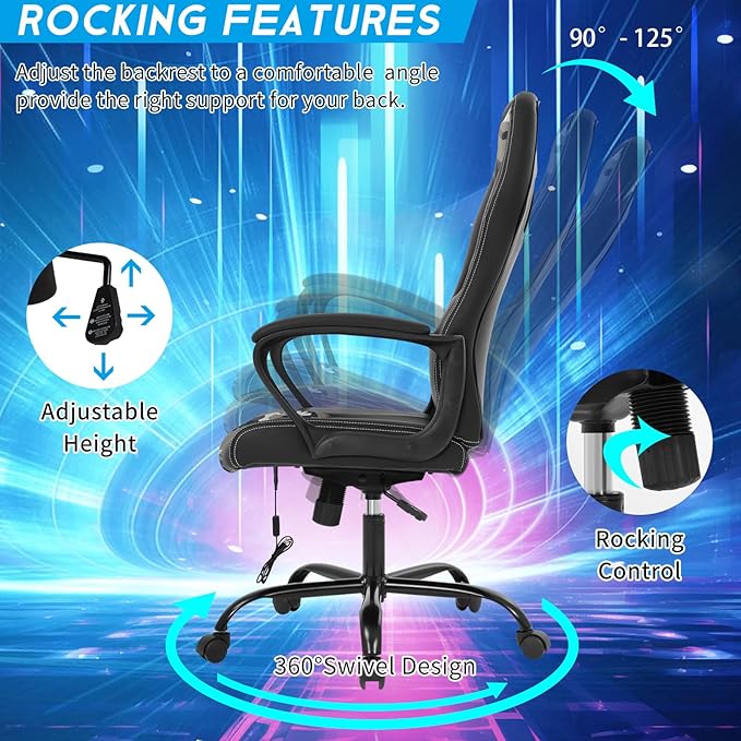 Video Gaming Chair with Massage Function Ergonomic Computer Desk Chairs Home Office Desk Chair with Lumbar Support Adjustable Height Swivel Wheels Camo