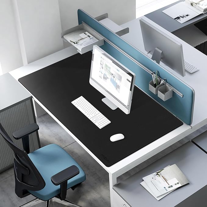 Mydours 48x28 XXL Desk Mat Large Desk Pad PU Leather Desk Pad for Computer Keyboard &amp Mouse Setup Full Mat for Office Work Mega Mouse Pad Surface for Standing Desk Workstation