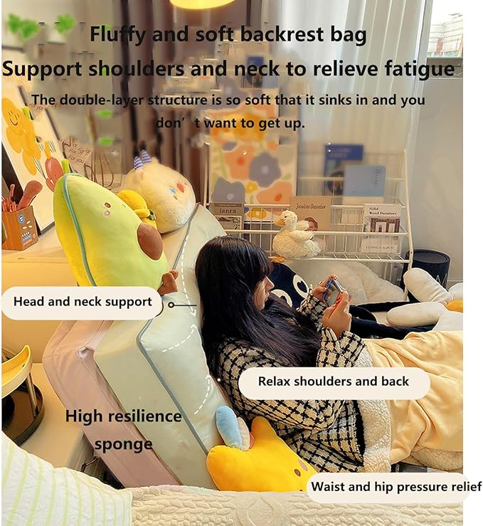 5-Position Adjustable Floor Sofa Chair with Back Support Adult Padded Floor Seats for Gaming Meditation Indoor Chaise Lounge Chair for Living Room Bedroom Beige-110CM/43INCH