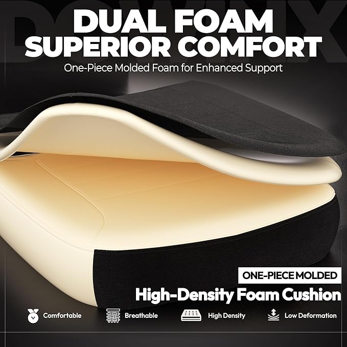 Dowinx Fabric Gaming Chair with Footrest Big and Tall Ergonomic Gamer Chair with Lumbar Support Wide Back Computer Chair for Heavy People Black