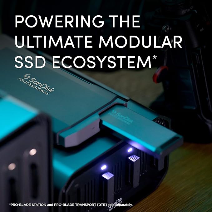 SanDisk Professional 4TB PRO-Blade SSD Mag - Portable &amp Modular NVMe SSD Mag Ultra-Durable - SDPM1NS-004T-GBAND