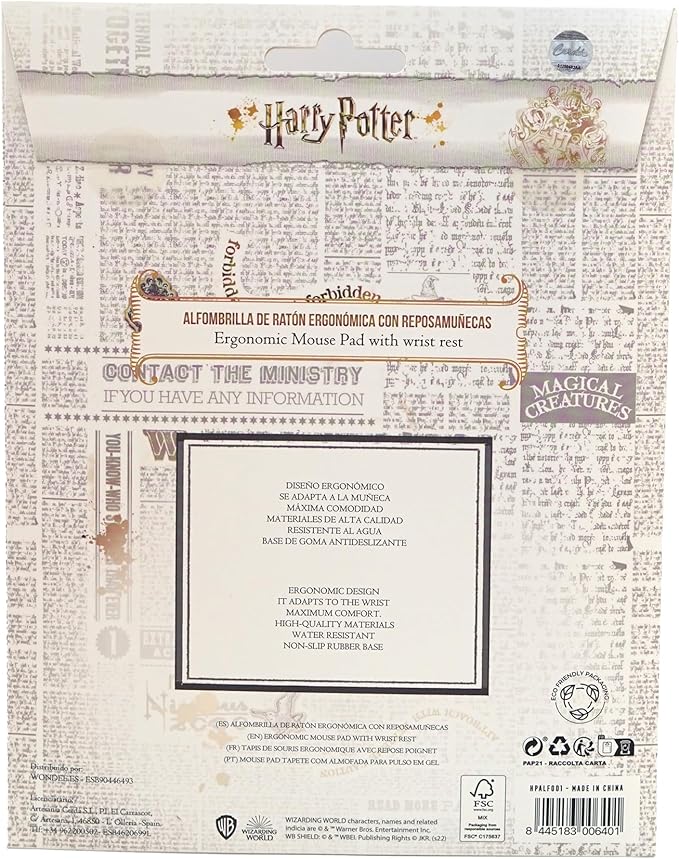 Harry Potter Ergonomic Mouse Pad with Golden Snitch Nimbus 2000 and More - Harry Potter Gifts Gel Mouse Mat with Non-Slip Wrist Rest Harry Potter Mouse Pad