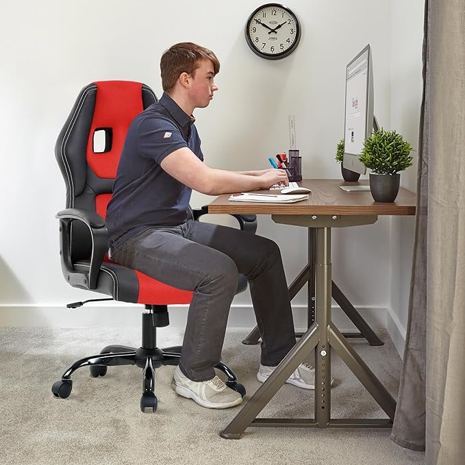 PC Gaming Chair Leather Cheap Gamer Chair for Adults Video Game Chairs with Lumbar Support Desk Chair Gaming with Adjustable Height for Teens