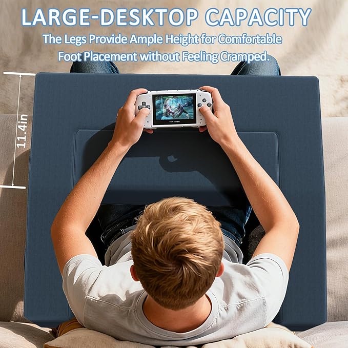 Lap Desk Pillow with Removable Cover Adjustable Angle Gaming &amp Machine Washable Reading Pillow for Adults Multipurpose Laptop Bed Tray with Arms for Working