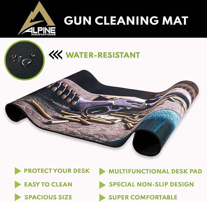 Alpine Innovations Surface Mat with Stitched Edges | Giant Mouse Pad 16” x 33” | Durable Non-Slip Rubber Base | Computer Keyboard Pad for Desktops | Tactical