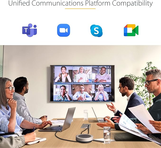 StarTech.com USB-C Speakerphone Docking Station for MacBook Pro M1 M2 M3 M4 and Windows 4K 60Hz HDMI or 1080p VGA Video USB 5Gbps Hub 100W Laptop Charging Portable Speaker