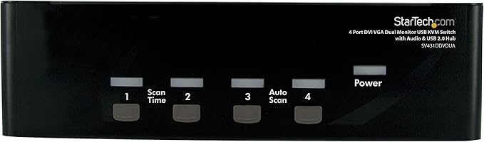 StarTech.com 4 Port DVI VGA Dual Monitor KVM Switch USB with Audio and USB 2.0 Hub TAA (SV431DDVDUA)