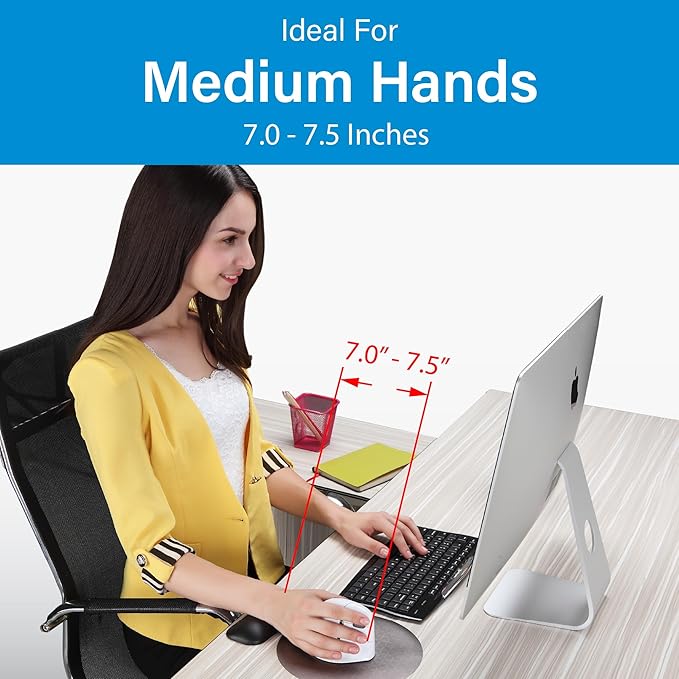 Evoluent – Inventor of The Vertical Mouse – VMDMW Ergonomic Vertical Mouse Right Hand Med USB Wireless Sculpted for Comfort Reduces Wrist Strain 4 Speeds 6 Customizable Buttons in Windows