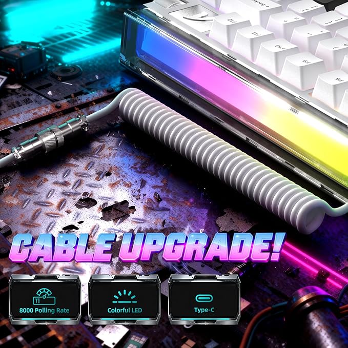 ATTACK SHARK R85 HE 75% Magnetic Wired Gaming Keyboard8KHz Polling Rate Rapid Trigger0.005mm RT Precision256K Scan RateCustom Hot-SwappableWeb Driver PC Keyboard for Gamer/Win/MacStarlight White