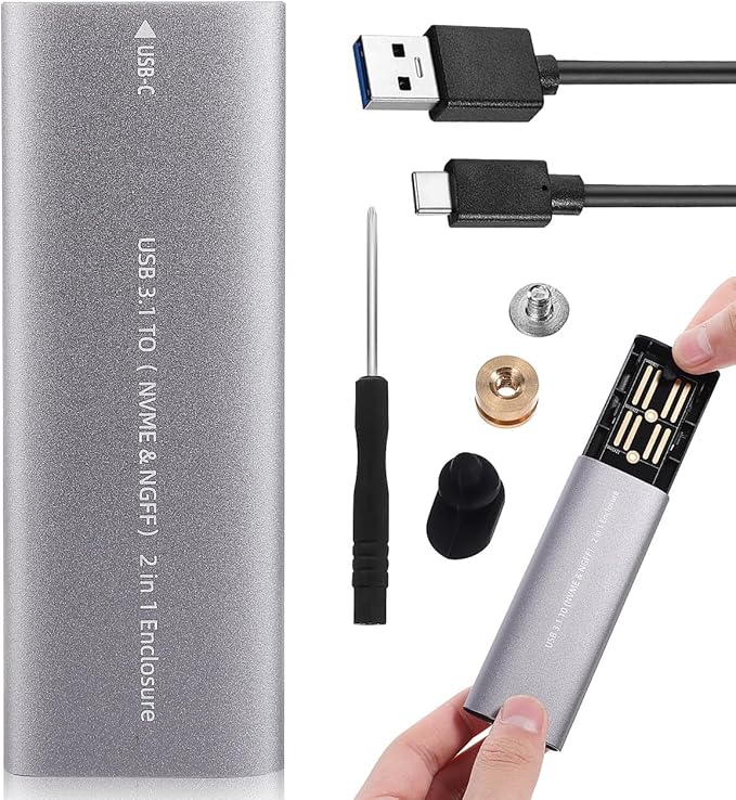 Homoyoyo Portable External Hard Disk Enclosure Dual Protocol Type-c Compact Design for Fast Data Transfer Compatible with Laptops and