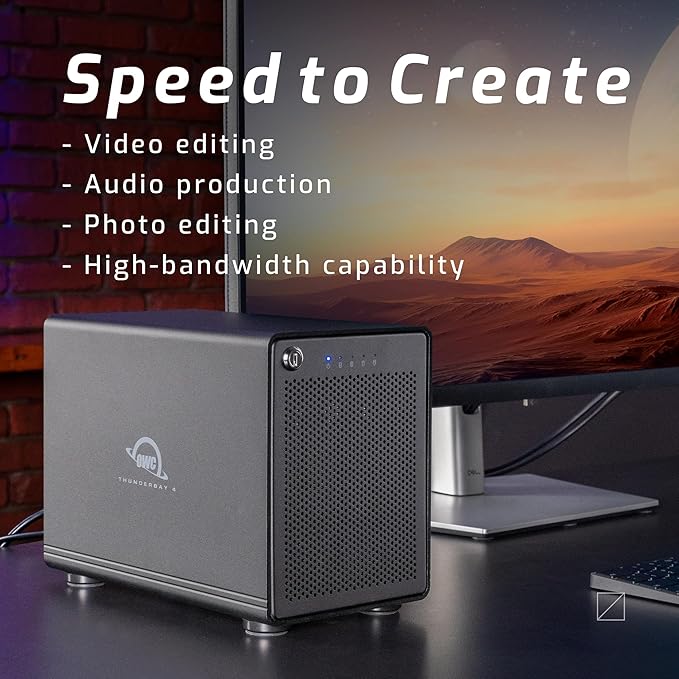 OWC ThunderBay 4 8TB Four-BayThunderbolt 40Gb/s RAID Storage Solution with SoftRAID Premium