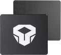 Glass Gaming Mouse Pad Micro-Etched SurfaceTempered Glass Ultra-Smooth Finish Anti-Slip Honeycomb Base 13.8 x 11.8 Inches（Black-Large Pattern）