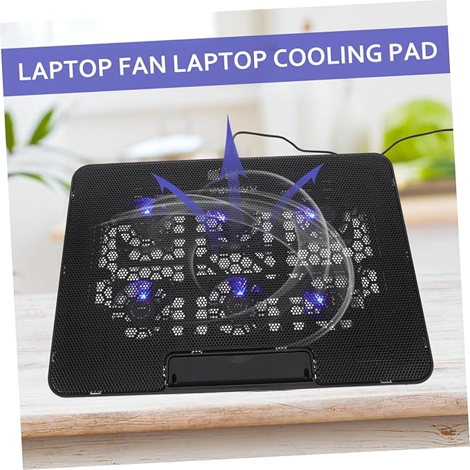 1pc Laptop Cooling Pad Quiet Fans Adjustable Laptop Stand for Improved Cooling Compatible USB Powered Ergonomic Design for Use