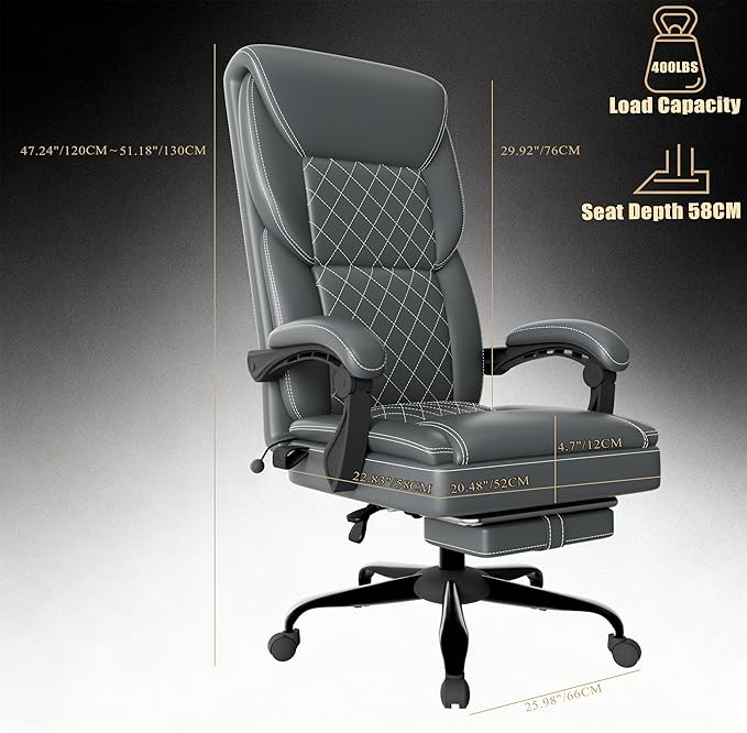 Gaming Chair Office Chair with Inflatable Lumbar Support Ergonomic Comfortable Wide Computer Chair with Footrest and Linked Soft Armrests High Back 3D Enveloping Seat Cushion