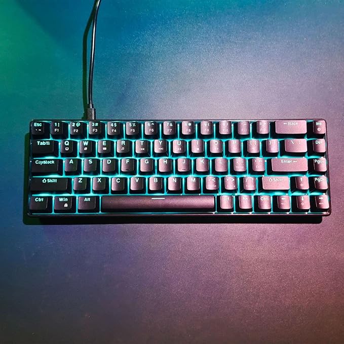 ciciglow Gaming Keyboard Wired Mechanical Keyboard Backlit 68 Keys Blue Switch Computer Keyboard for OS X and for Linux