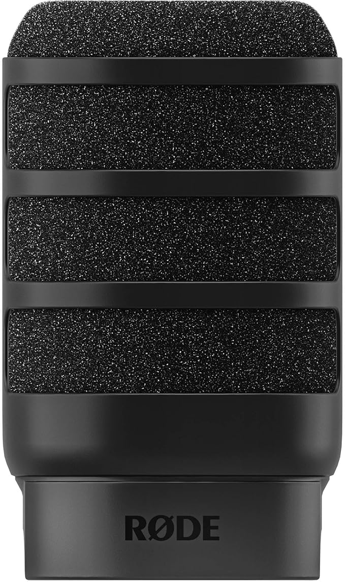 RODE PodMic + WS14 Pop‑Filter Bundle – Professional Podcasting Streaming &amp Voice-Over Dynamic Microphone (Black)