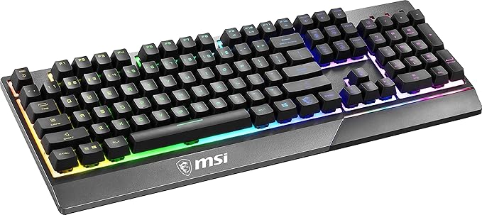 MSI Vigor GK30 RGB Gaming Keyboard 6-Zone RGB Lighting Water Repellent &amp Splash-Proof Mechanical-Like Plunger Switches