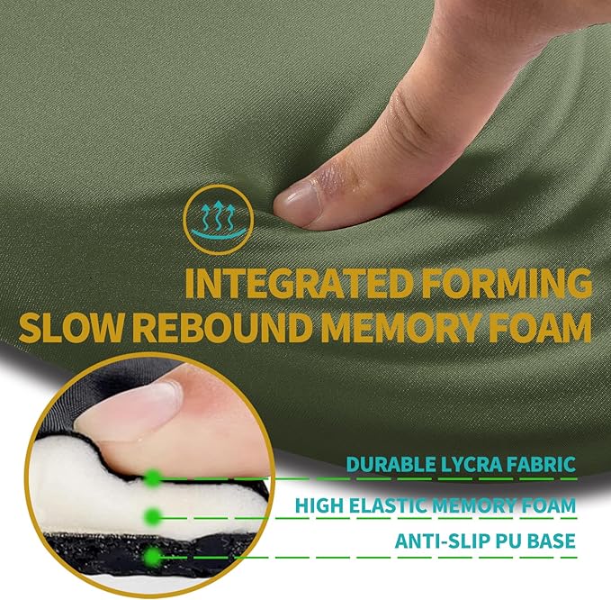 Hokafenle Ergonomic Mouse Pad Wrist Support with Stepped-Wedge Design Wrist Rest Pain Relief Mousepad Filled with Memory Foam Carpal Tunnel Mousepad for Wireless Mouse(12x8 inch Dark Green)