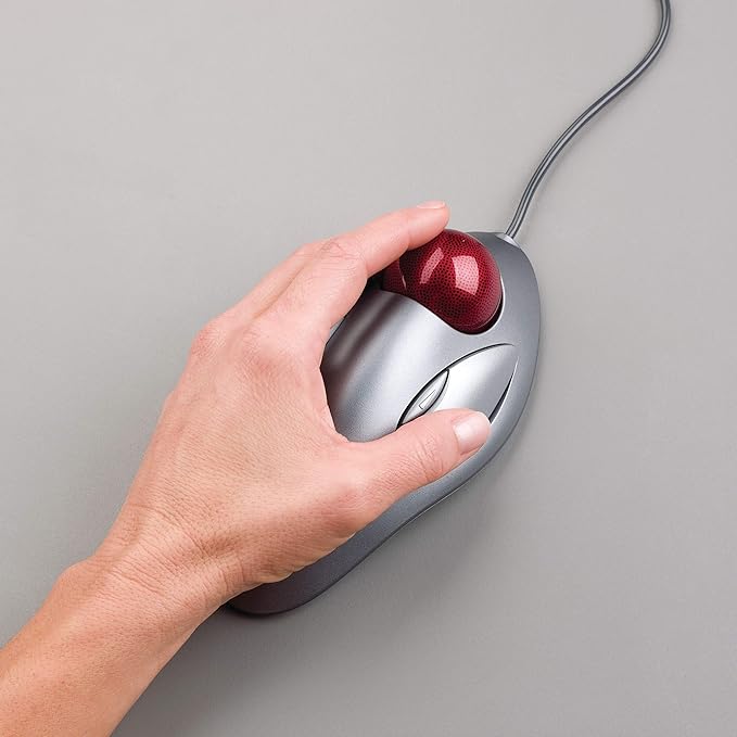 Logitech Trackman Marble Trackball Mouse – Wired USB Ergonomic Mouse for Computers with 4 Programmable Buttons Dark Gray