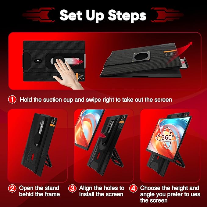 Laptop Screen Extender Portable Monitor Dual 16.1 1080P FHD IPS Screen Detachable Monitor Extender for Laptop Fit for 13-17 Laptops Compatiable with Windows/Mac/Chrome/Android