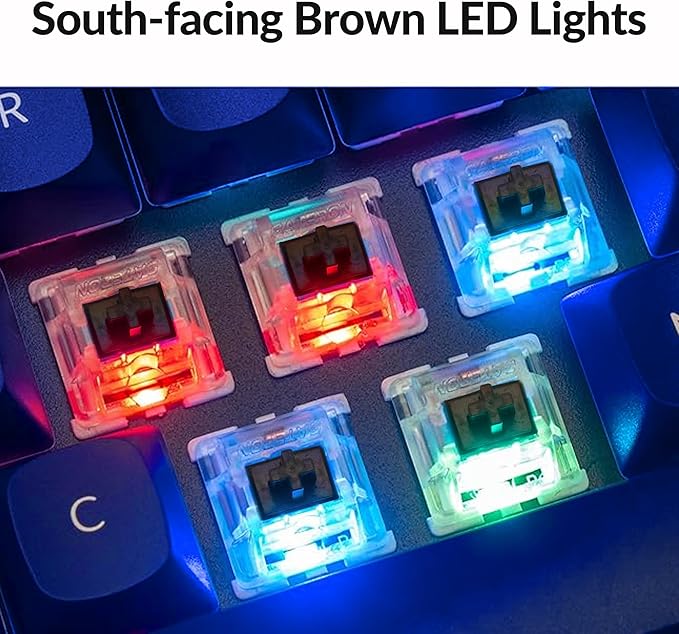 Keychron Q1 RGB Wired Custom Mechanical Keyboard 75% Layout RGB Backlight with Hot-swappable Gateron G Pro Brown Switch Double Gasket Compatible with Mac Windows Linux (Blue) -Version 2