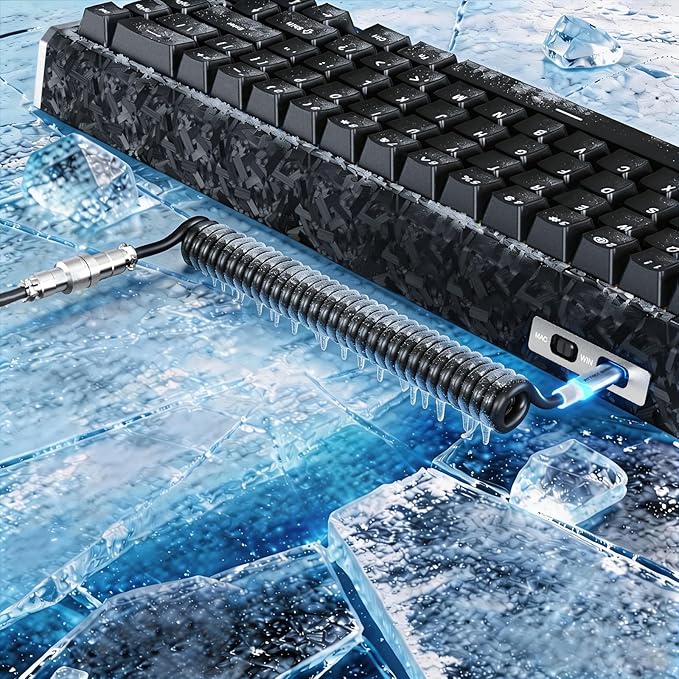 ATTACK SHARK R68 HE Carbon Fiber 8000Hz Rapid Trigger Keyboard 0.005mm RT Accuracy 68 Keys Wired Gaming Keyboard with Magnetic Switch Adjustable Actuation Snap Tap RGB Lighting for PC/Mac Black