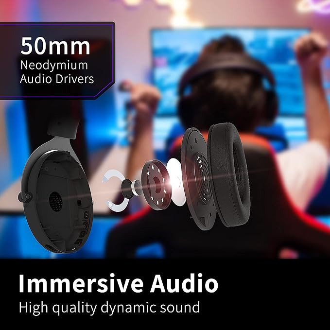 Brook 2.4GHz Wireless Headset - Cross-Platform Wireless Gaming Headset for PS5 PS4 PC Mac Android and NS Low Latency (with Extra Earpads)