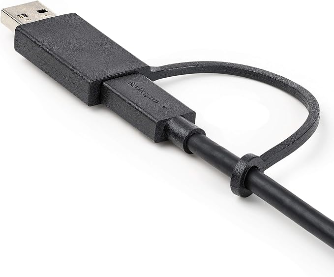 3ft/1m USB-C Cable with USB-A Adapter Dongle USB-C to C [10Gbps/PD] USB-A to C [5Gbps] 2-in-1 USB C Cable for Hybrid Dock