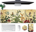 Large Mouse Pad Set Desk Mat + Elbow Rest Pad + Coaster Easy Typing Pain Relief Ergonomic Arm Rest Pad with Memory Foam Extended Desk Pad Anti-Slip Rubber Base for Office Home Plant Specimen