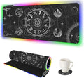 AIMSA RGB LED Gaming Mouse Pad 14 Modes Glow Pad Extra Large Gaming Mousepad 35.4 x 15.8 inch Extended Big Waterproof Keyboard Mouse Pad Mat Black Cosmic Constellation Magic