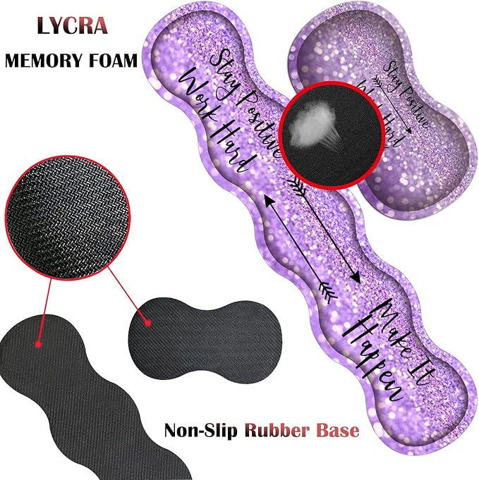 Large Gaming Mouse Pad + Keyboard Wrist Support + Mouse Wrist Rest + Coaster Table Pad with Stitched Edge Memory Foam Ergonomic Wrist Pad Set Purple Flashing Background Bible