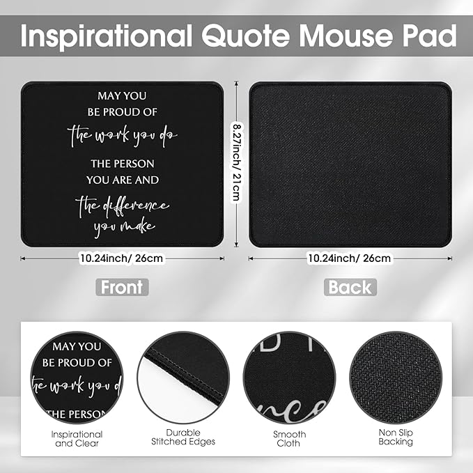 Seajan 20 Pcs Employee Appreciation Gift Bulk Mouse Pad Bulk Inspirational Computer Mouse Pad Gift for Social Worker Volunteer Teacher Nurse 8.27 x 10.24'' (Inspirational Captions)