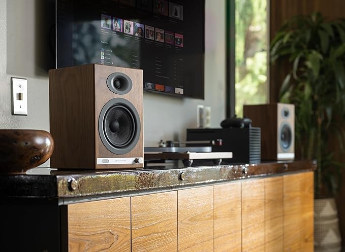 Audioengine HD5 Premium Powered Speakers | 150W Audiophile-Grade Bluetooth 5.0 with aptX HD | Built-in 24-Bit DAC | Real Wood Veneer | Bookshelf Speakers for Home Audio Studios &amp Vinyl